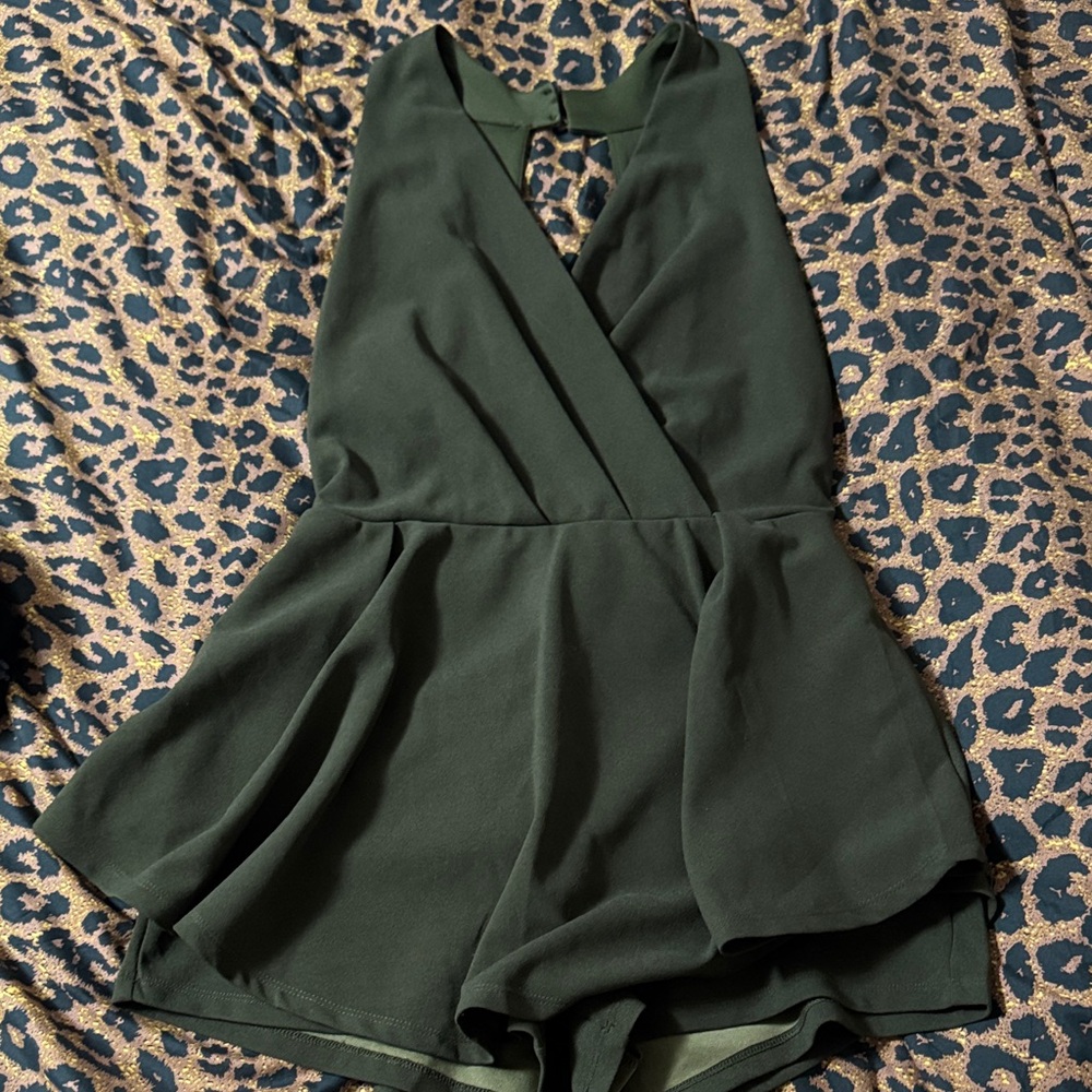 Purple Snow Dark Green Mini Dress